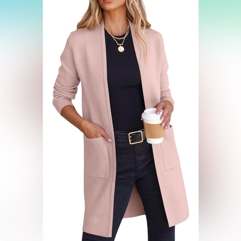 ANRABESS Cardigan Sweater Fall Fashion Coat Long Sleeve Open Front Knit Coatigan